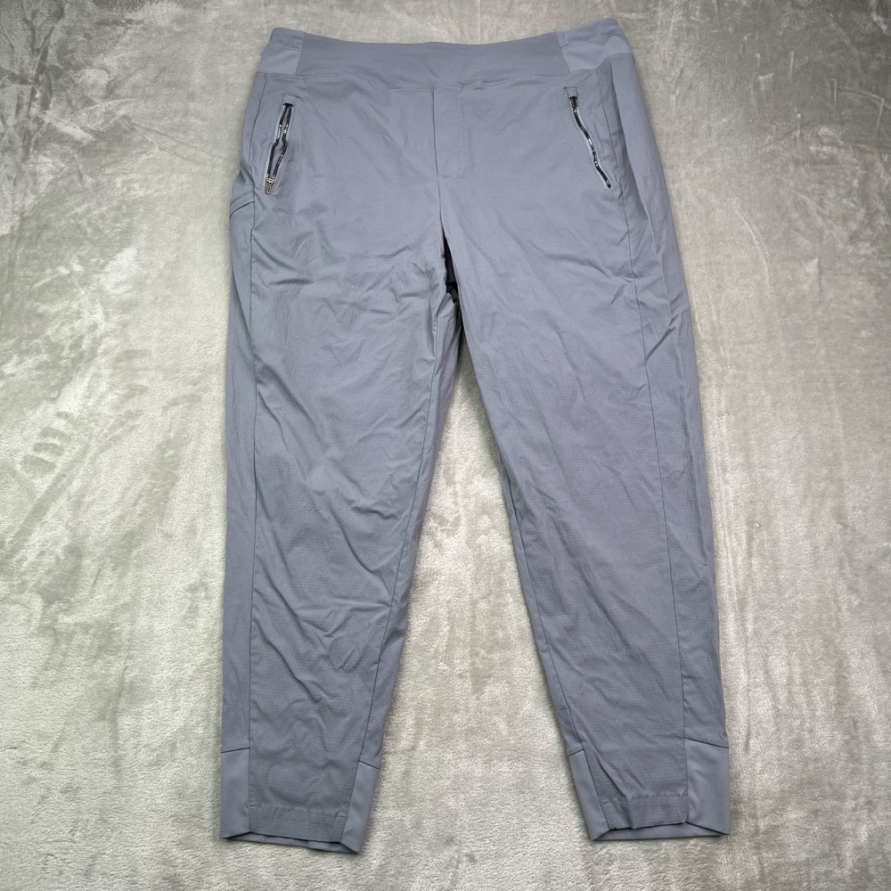 Athleta Venice Joggers Women 16 Gray Tapered Athleisure Yoga Performance Stretch